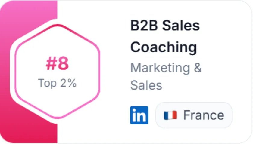 Classement Favikon - 8e, B2B Sales Coaching, France