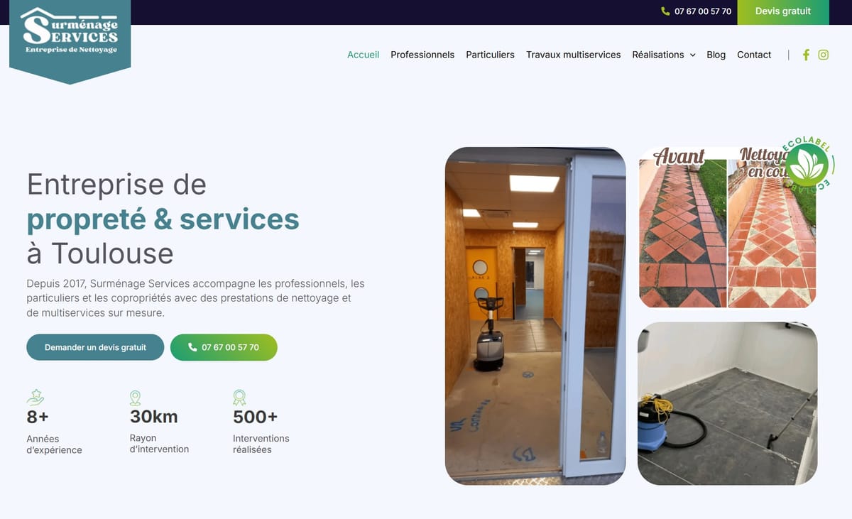 Site web Surménage Services