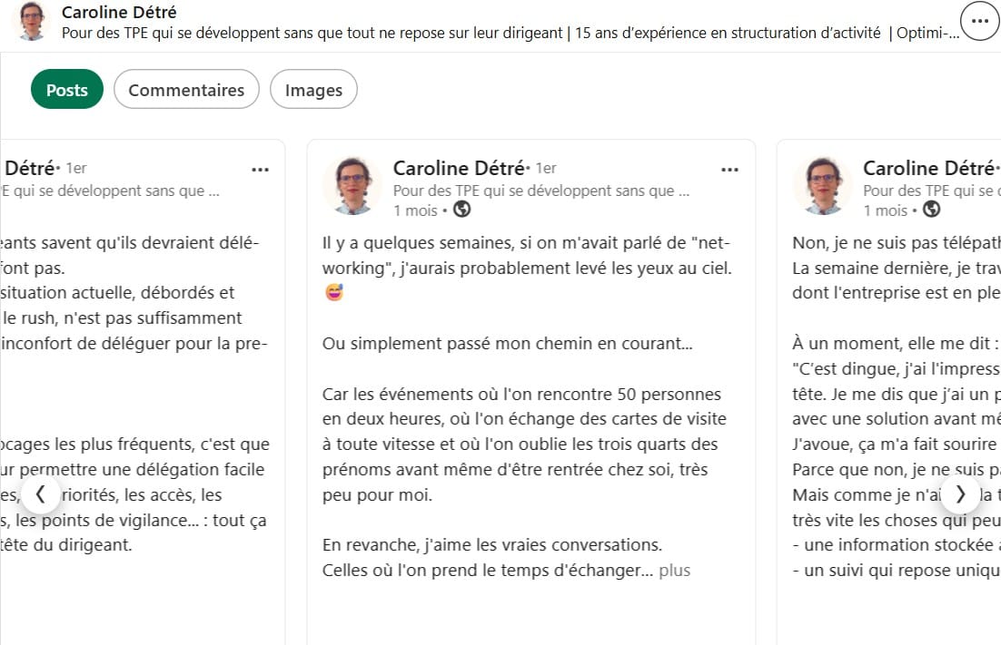 Post LinkedIn de Caroline Détré