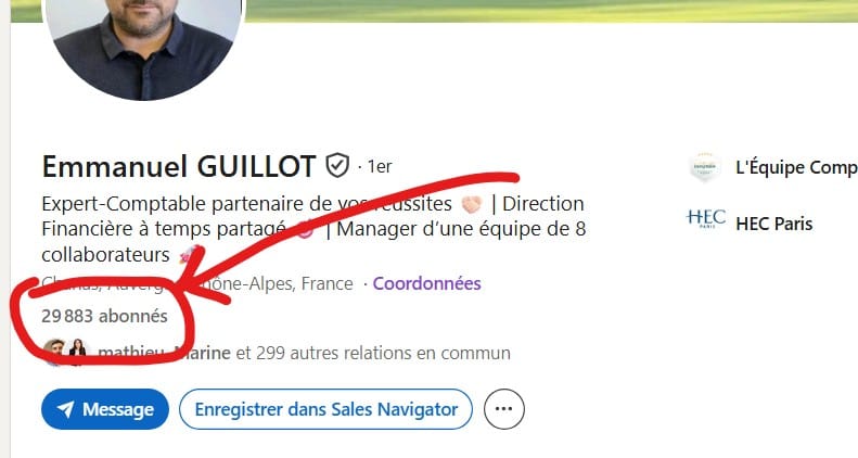 Audience et engagement sur le profil LinkedIn