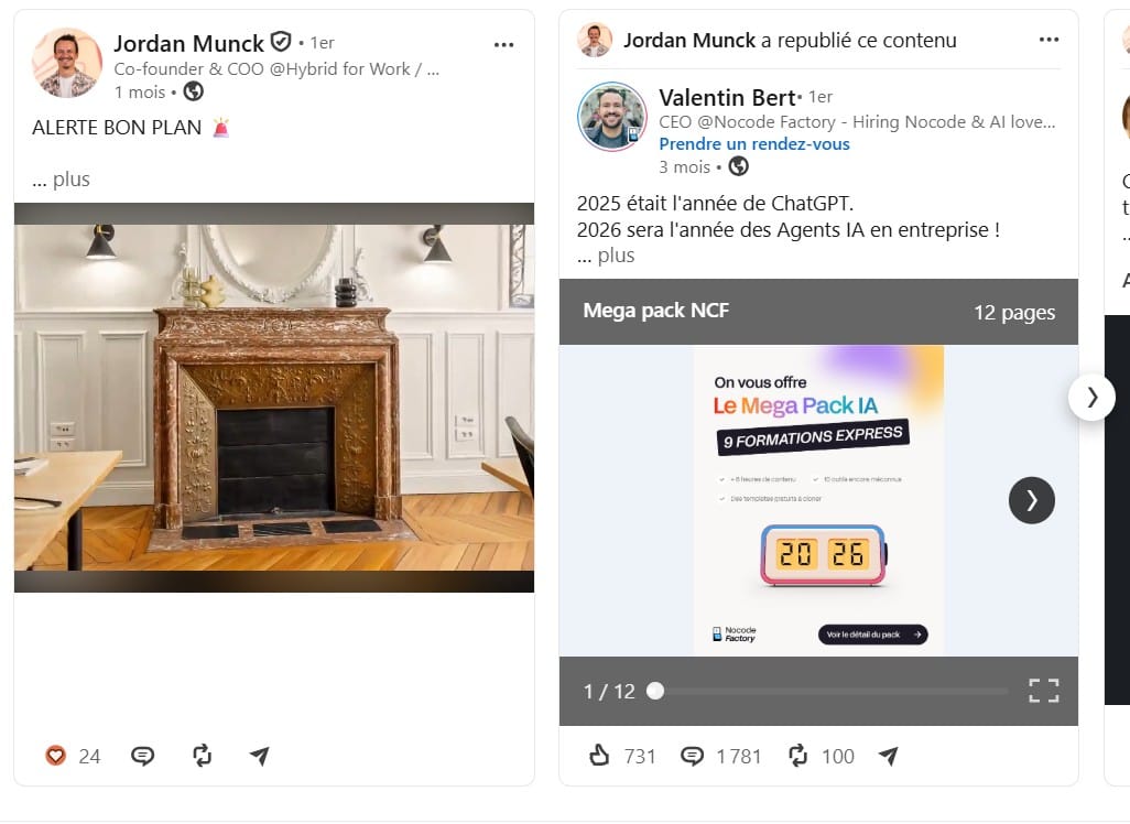 Présence LinkedIn Jordan Munck