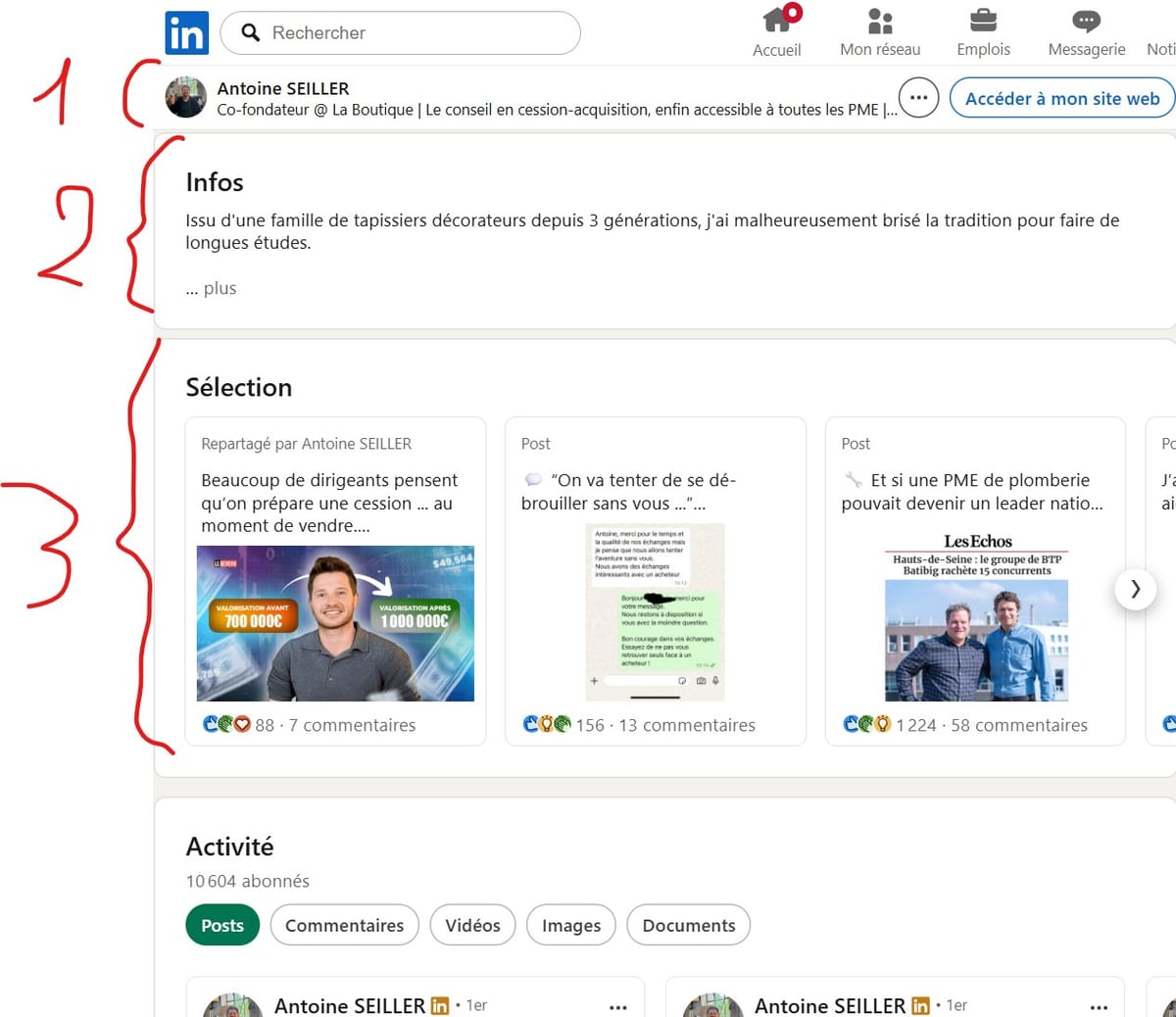 Exemple de contenu personal branding LinkedIn