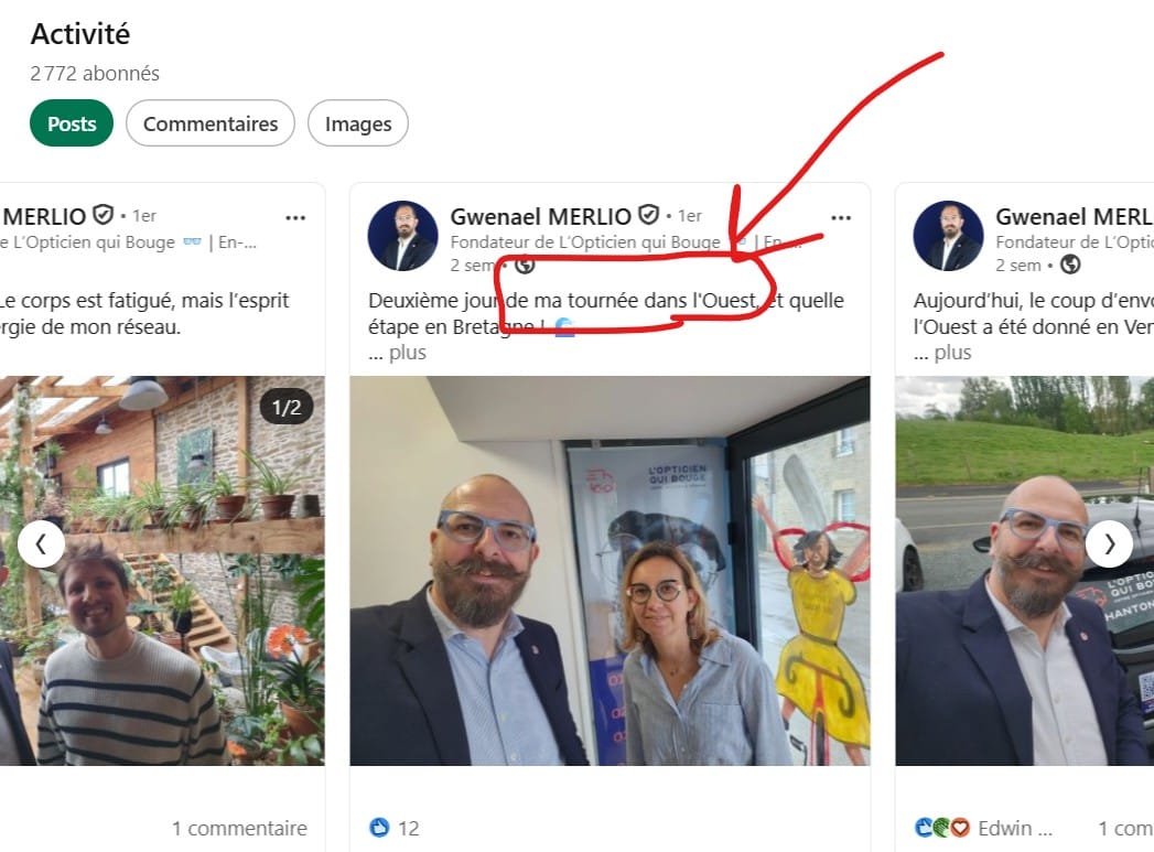 Profil LinkedIn Gwenael Merlio - communauté et activité