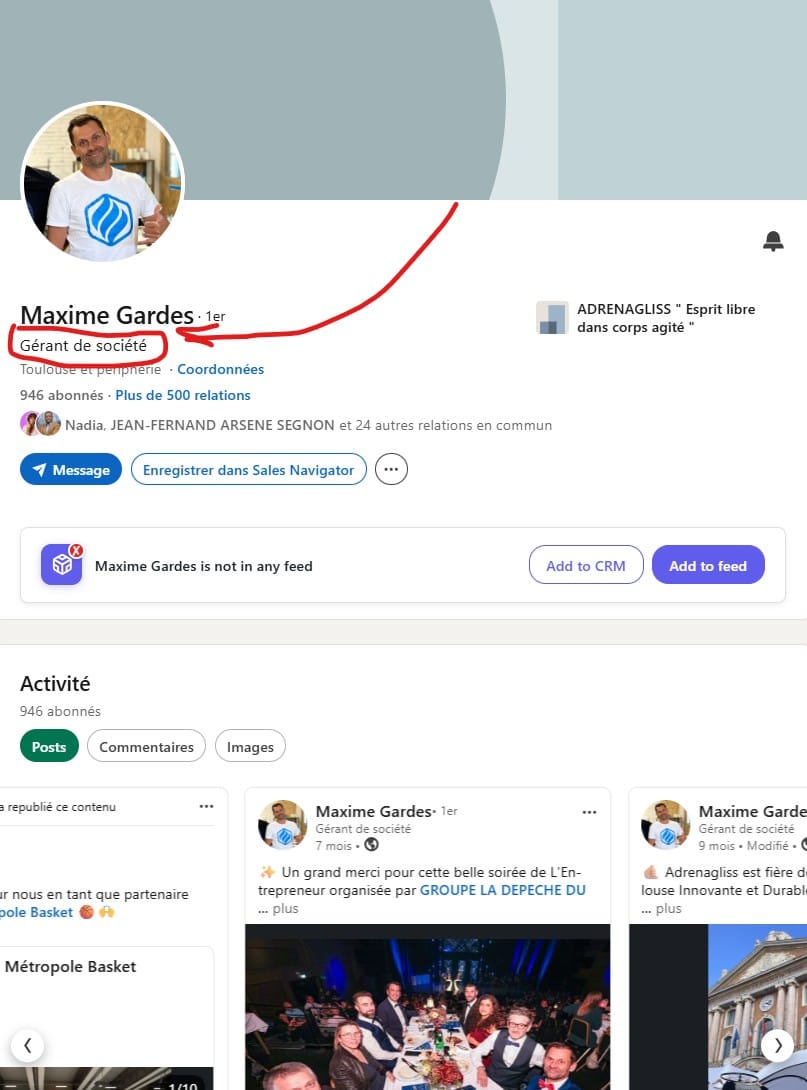 Titre de profil LinkedIn