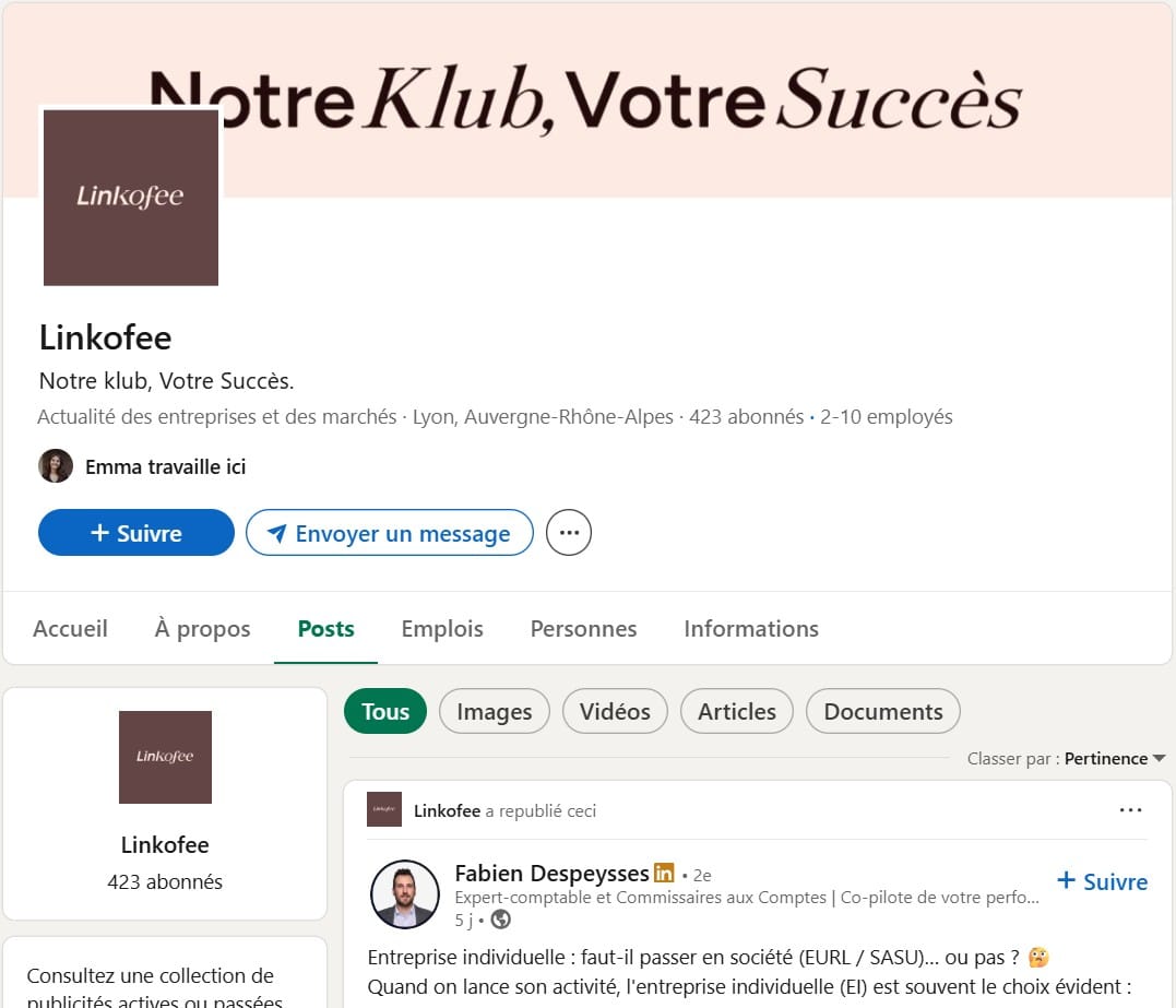 Pages entreprise LinkedIn - reach limité