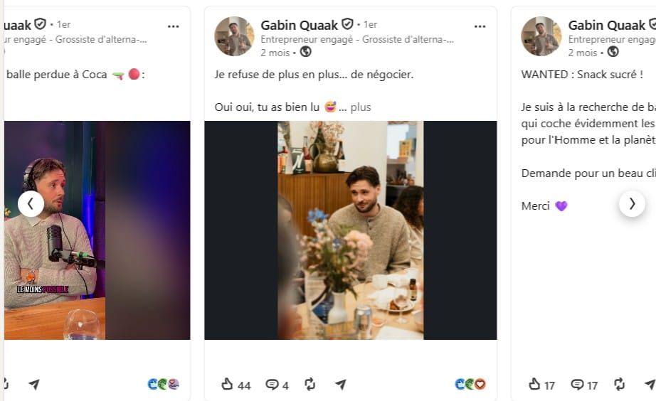 Post LinkedIn de Gabin Quaak