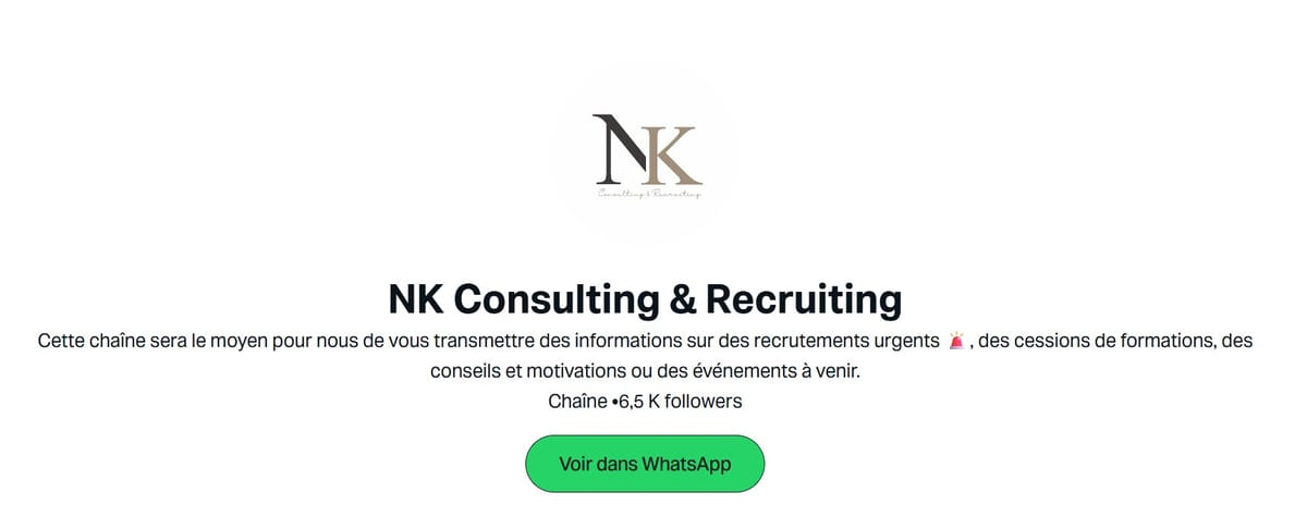 Communauté WhatsApp de NK Consulting