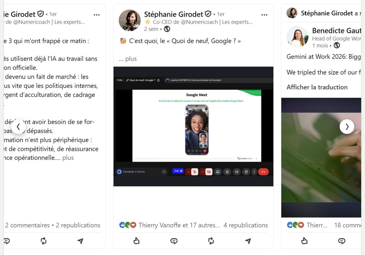 Exemple de post LinkedIn de Numericoach