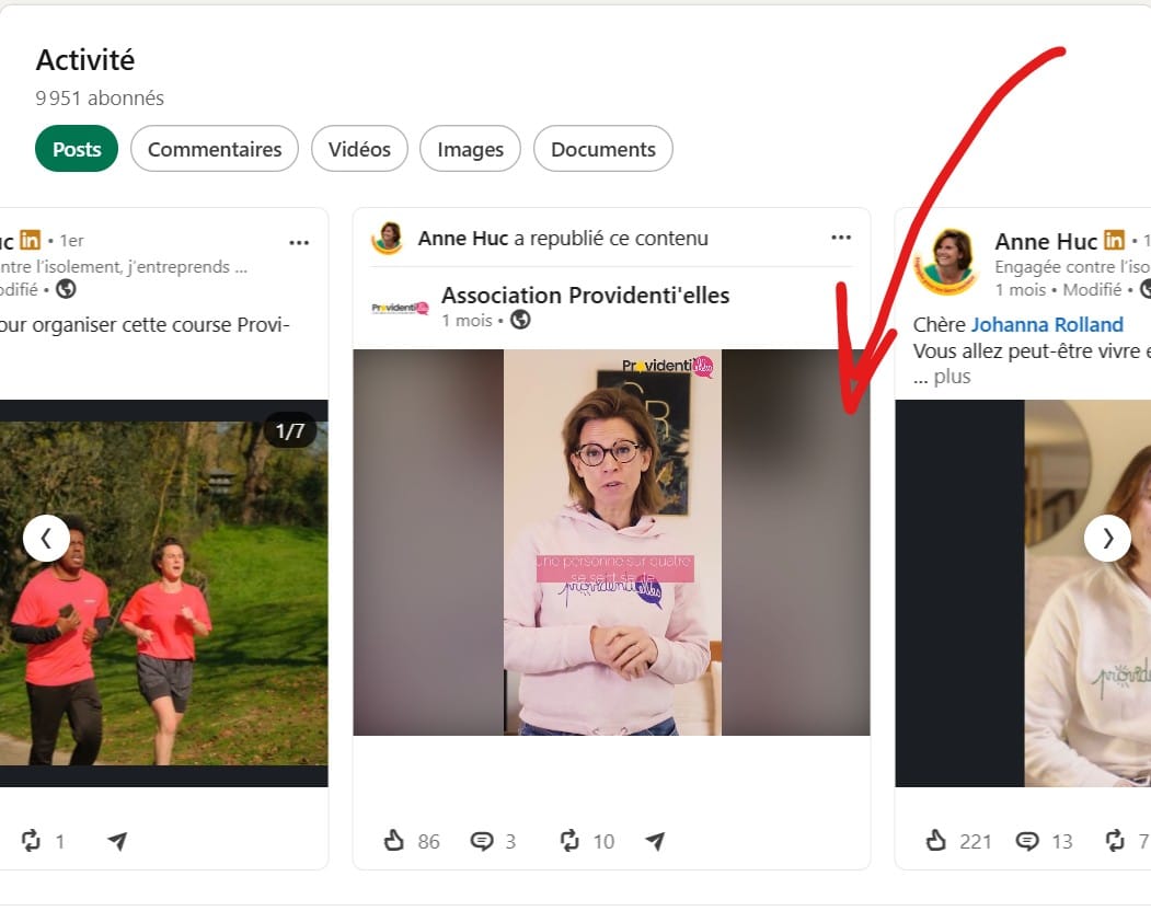 Exemple de contenu LinkedIn Providenti'elles