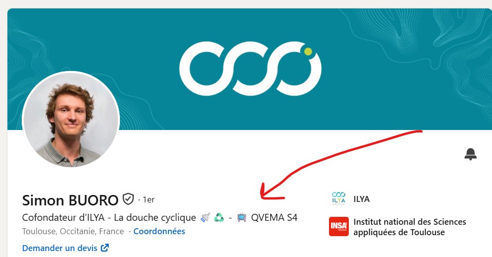 Le haut du profil LinkedIn de Simon Buoro