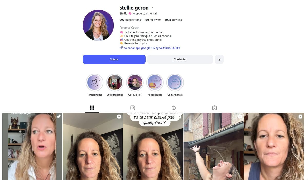 Profil Instagram de Stellie Geron